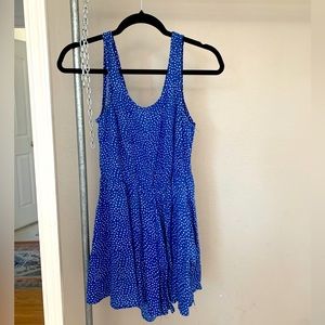 Mimi chica blue white speckled romper with pockets beach wear small af3